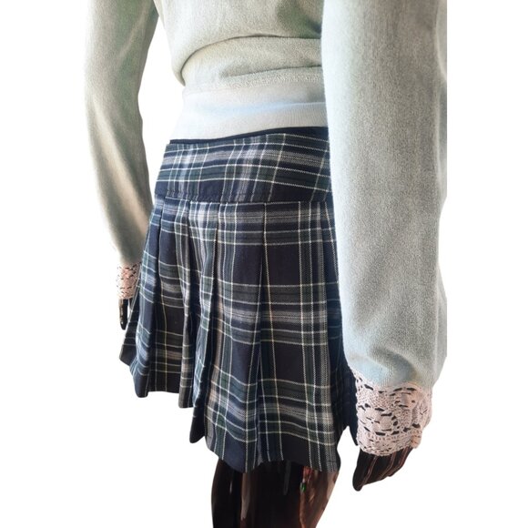 Vintage Y2K Lip Service Plaid Pleated Mini Skirt | Made in USA | Size Medium - Picture 12 of 16